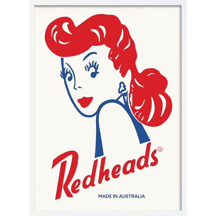 REDHEADS MATCHES 1947 | AUSTRALIA A3 | 297 x 420mm | 11.7 x 16.5 inches / Framed Print: White Timber Print Art