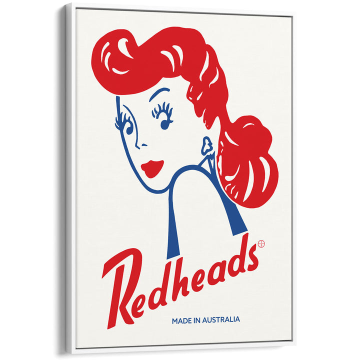 REDHEADS MATCHES 1947 | AUSTRALIA A3 | 297 x 420mm | 11.7 x 16.5 inches / Canvas Floating Frame: White Timber Print Art