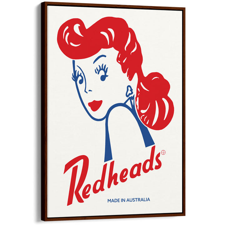 REDHEADS MATCHES 1947 | AUSTRALIA A3 | 297 x 420mm | 11.7 x 16.5 inches / Canvas Floating Frame: Chocolate Oak Timber
