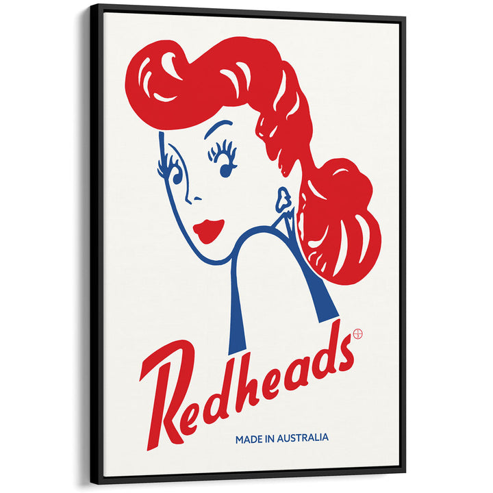 REDHEADS MATCHES 1947 | AUSTRALIA A3 | 297 x 420mm | 11.7 x 16.5 inches / Canvas Floating Frame: Black Timber Print Art