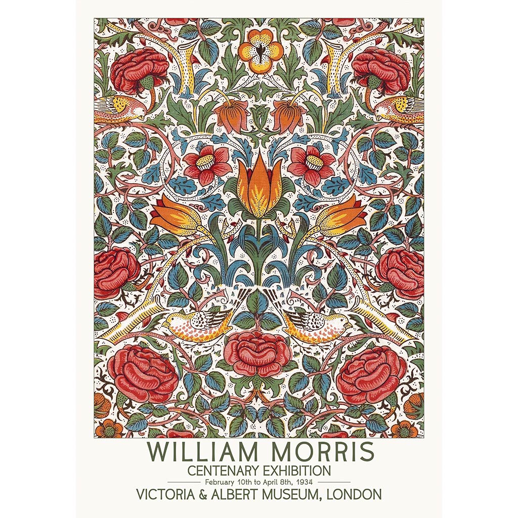 William Morris Roses | Great Britain A4 210 X 297Mm 8.3 11.7 Inches / Unframed Print Art