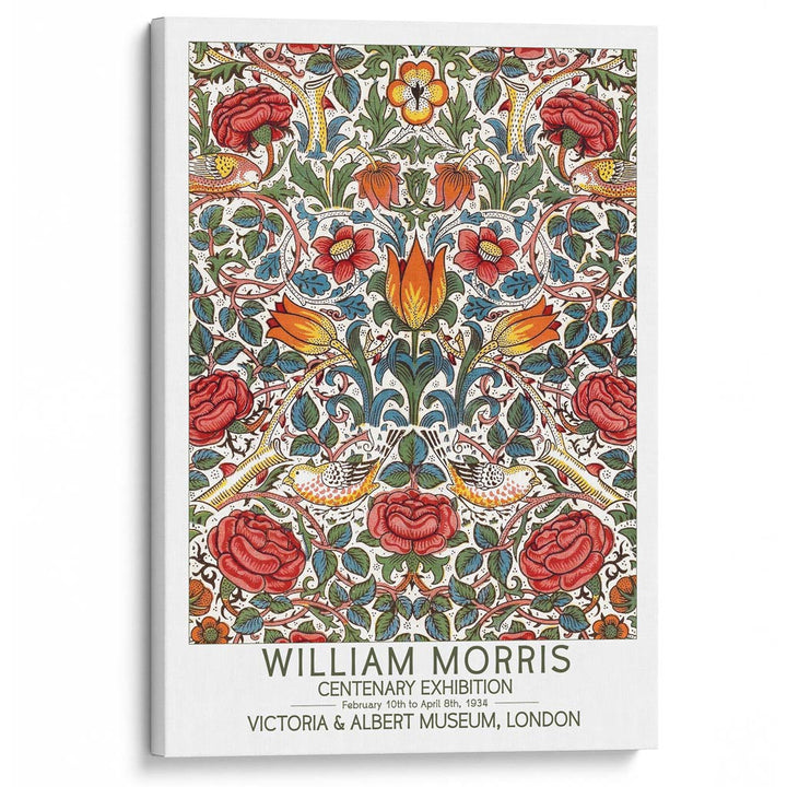 William Morris Roses | Great Britain A4 210 X 297Mm 8.3 11.7 Inches / Stretched Canvas Print Art