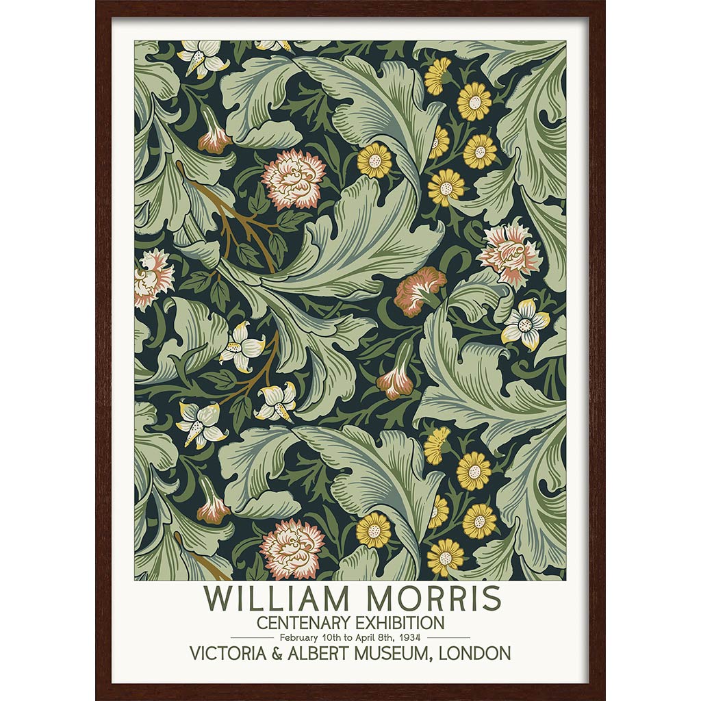 William Morris Leicester | Great Britain A4 210 X 297Mm 8.3 11.7 Inches / Framed Print: Chocolate