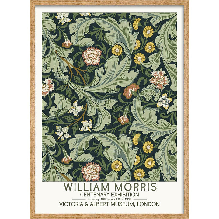 William Morris Leicester | Great Britain A4 210 X 297Mm 8.3 11.7 Inches / Framed Print: Natural Oak