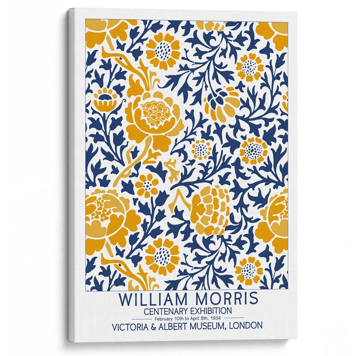 William Morris Gold & Blue | Great Britain A4 210 X 297Mm 8.3 11.7 Inches / Stretched Canvas Print