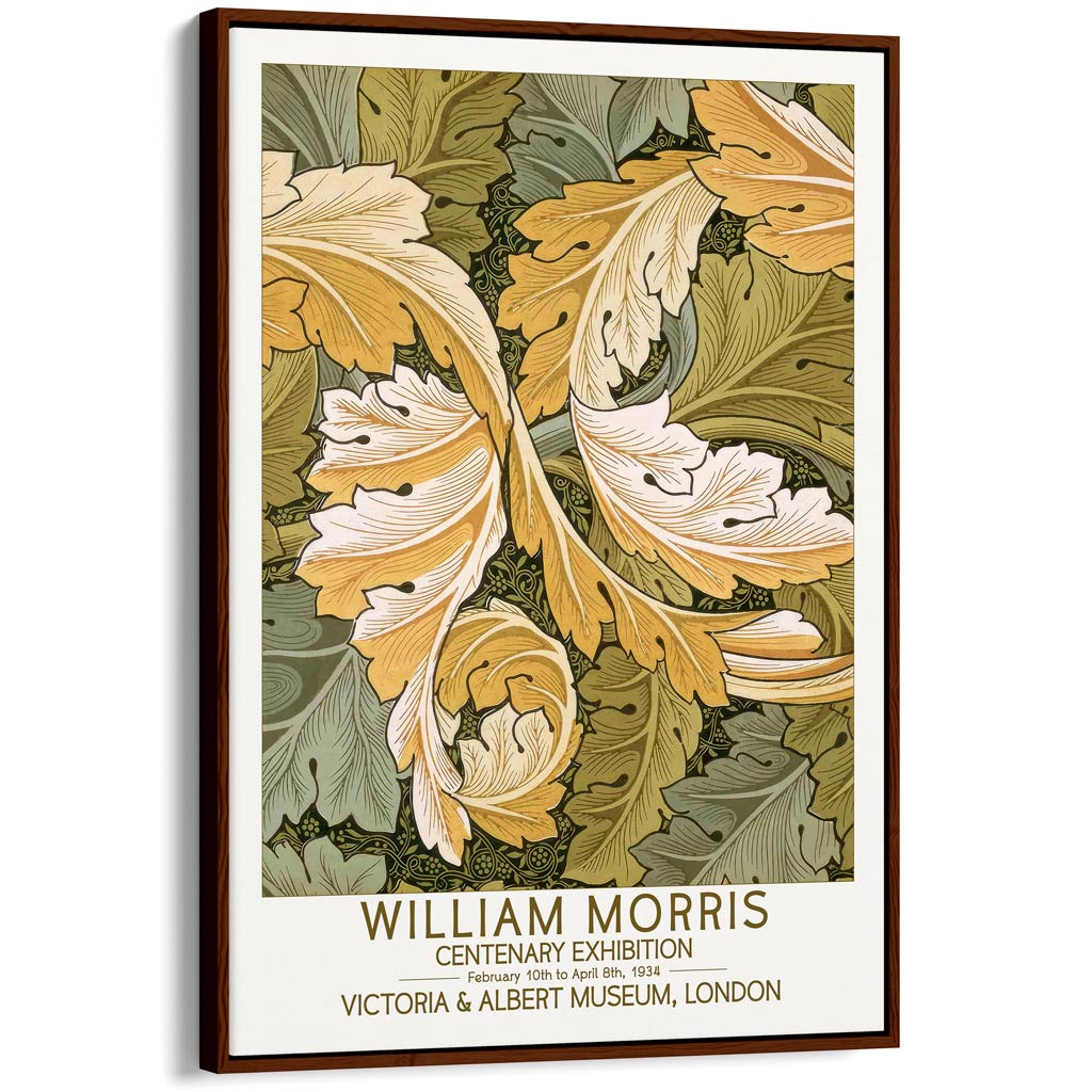 William Morris Acanthus | Great Britain A4 210 X 297Mm 8.3 11.7 Inches / Canvas Floating Frame: