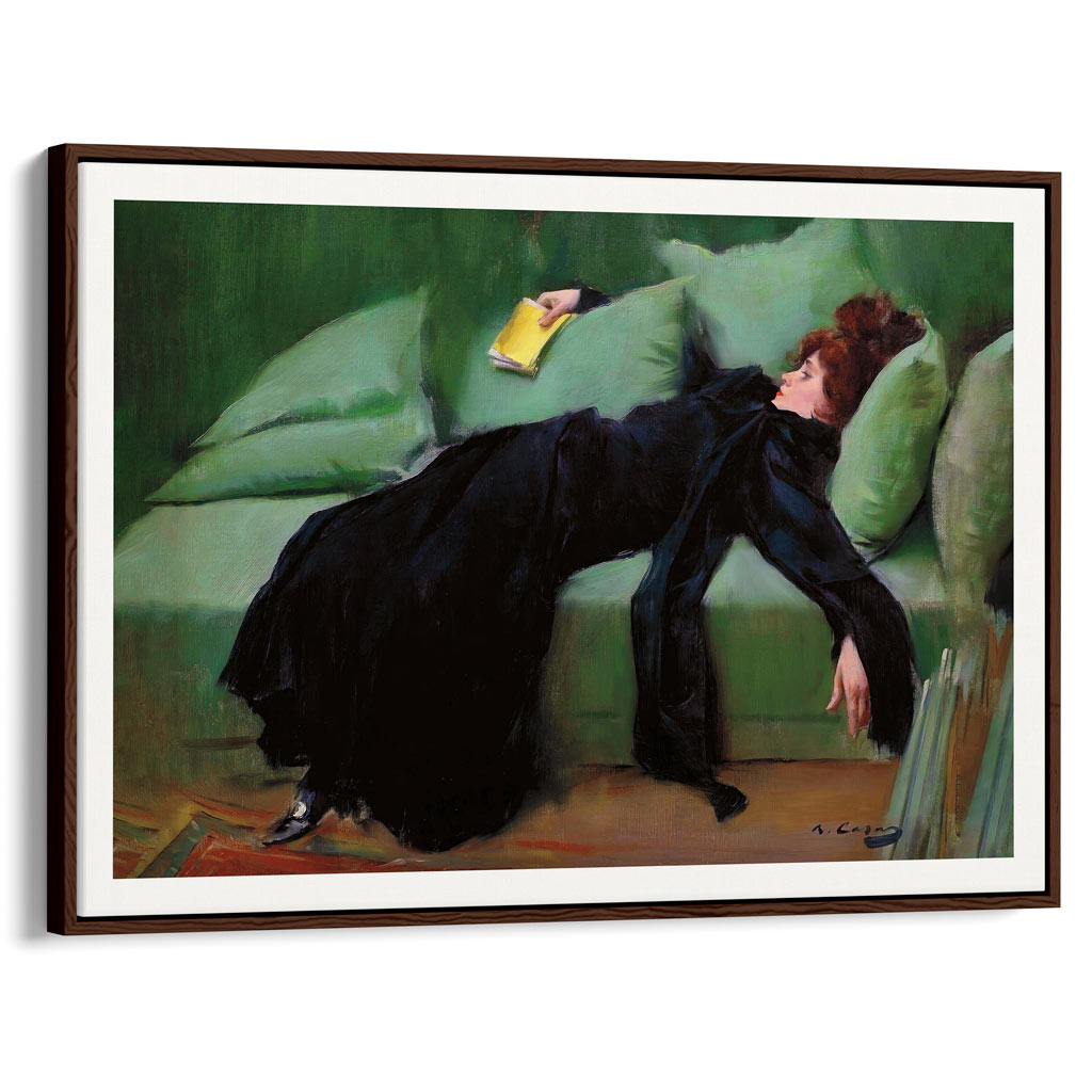 A Decadent Young Woman | Spain A4 210 X 297Mm 8.3 11.7 Inches / Canvas Floating Frame: Chocolate Oak