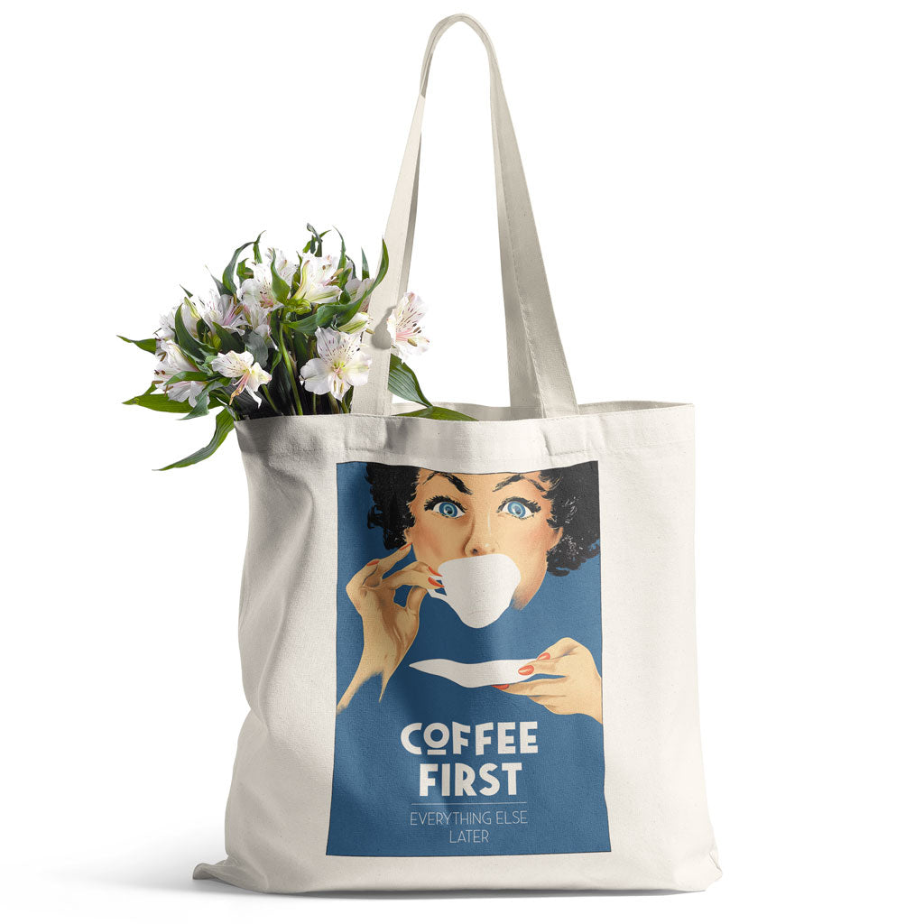 COTTON TOTE BAG: COFFEE FIRST