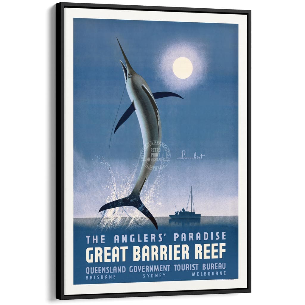 ANGLERS’ PARADISE QUEENSLAND | AUSTRALIA A3 | 297 x 420mm | 11.7 x 16.5 inches / Canvas Floating Frame: Black Timber