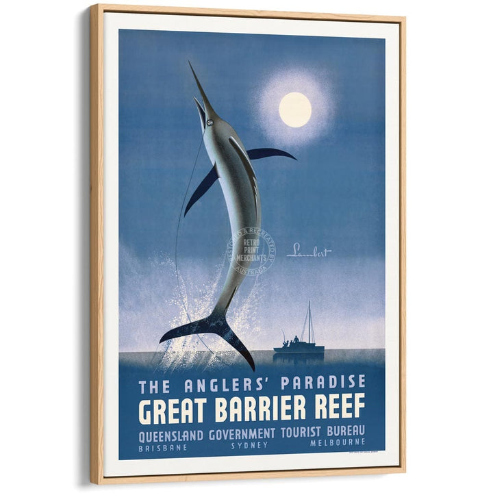 ANGLERS’ PARADISE QUEENSLAND | AUSTRALIA A3 | 297 x 420mm | 11.7 x 16.5 inches / Canvas Floating Frame: Natural Oak