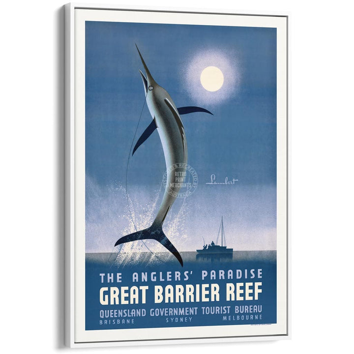 ANGLERS’ PARADISE QUEENSLAND | AUSTRALIA A3 | 297 x 420mm | 11.7 x 16.5 inches / Canvas Floating Frame: White Timber