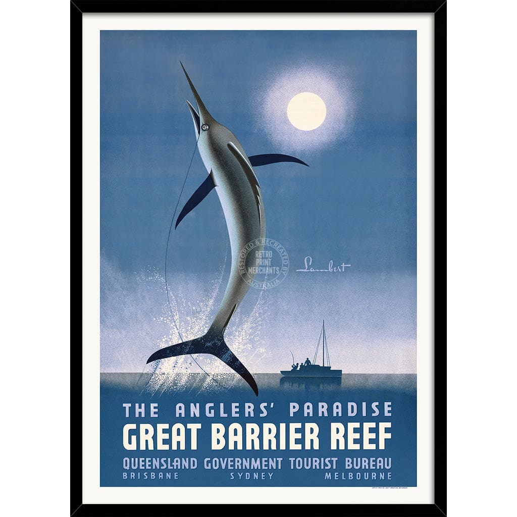 ANGLERS’ PARADISE QUEENSLAND | AUSTRALIA A3 | 297 x 420mm | 11.7 x 16.5 inches / Framed Print: Black Timber Print Art