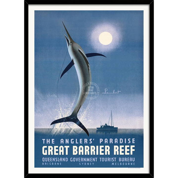 ANGLERS’ PARADISE QUEENSLAND | AUSTRALIA A3 | 297 x 420mm | 11.7 x 16.5 inches / Framed Print: Black Timber Print Art