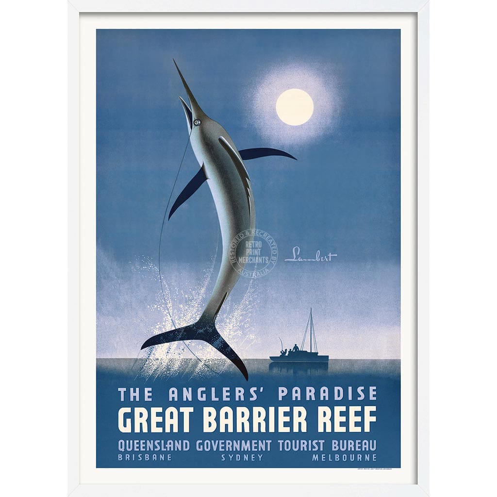 ANGLERS’ PARADISE QUEENSLAND | AUSTRALIA A3 | 297 x 420mm | 11.7 x 16.5 inches / Framed Print: White Timber Print Art