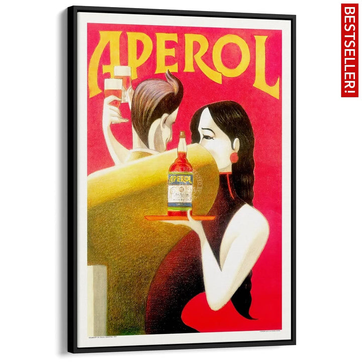 Aperol 1990 | Italy A4 210 X 297Mm 8.3 11.7 Inches / Canvas Floating Frame: Black Timber Print Art