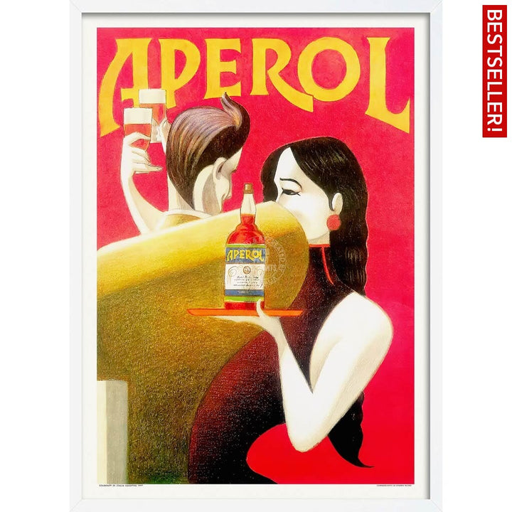 Aperol 1990 | Italy A4 210 X 297Mm 8.3 11.7 Inches / Framed Print: White Timber Print Art