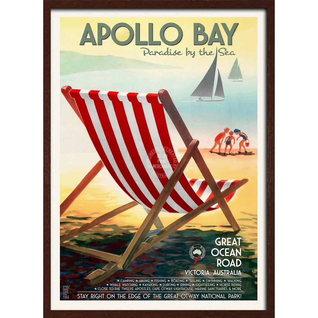 Apollo Bay | Australia A4 210 X 297Mm 8.3 11.7 Inches / Framed Print: Chocolate Oak Timber Print Art