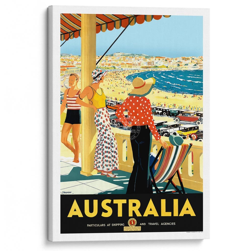Australia Bondi Beach | A3 297 X 420Mm 11.7 16.5 Inches / Stretched Canvas Print Art