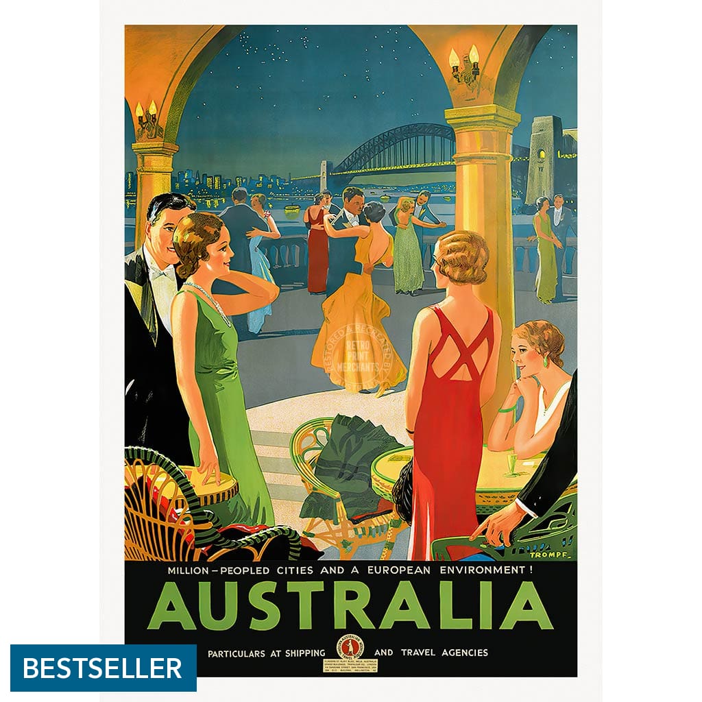 Australia By Trompf | A3 297 X 420Mm 11.7 16.5 Inches / Unframed Print Art