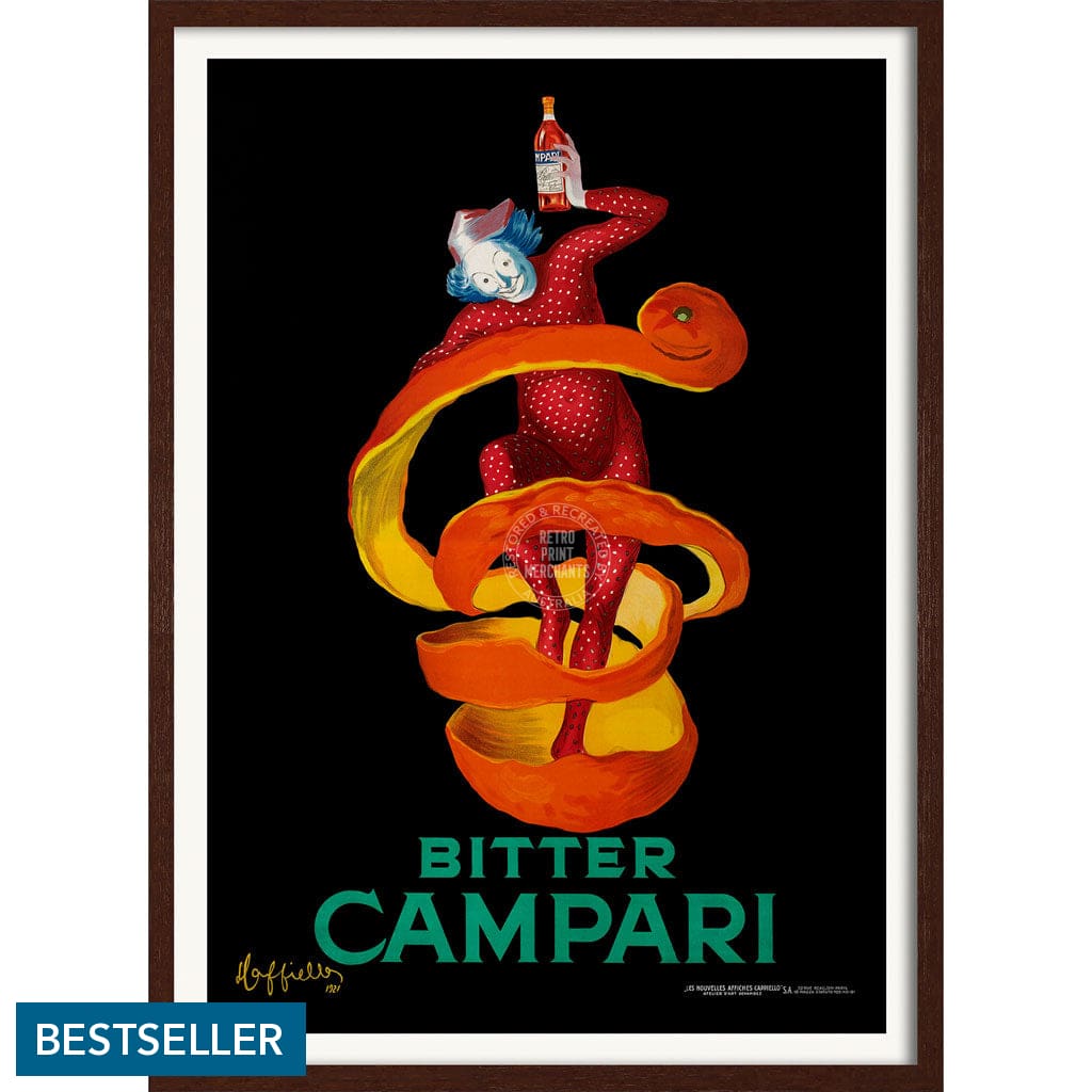 Bitter Campari | Italy A4 210 X 297Mm 8.3 11.7 Inches / Framed Print: Chocolate Oak Timber Print Art