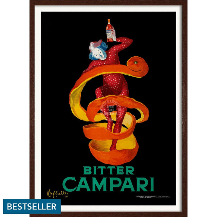 Bitter Campari | Italy A4 210 X 297Mm 8.3 11.7 Inches / Framed Print: Chocolate Oak Timber Print Art