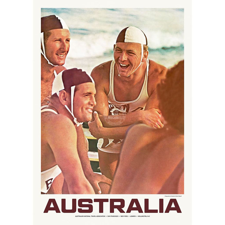 BONDI BEACH LIFEGUARDS 1960 | AUSTRALIA A2 | 420 x 594mm | 16.5 x 23.4 inches / Unframed Print Print Art