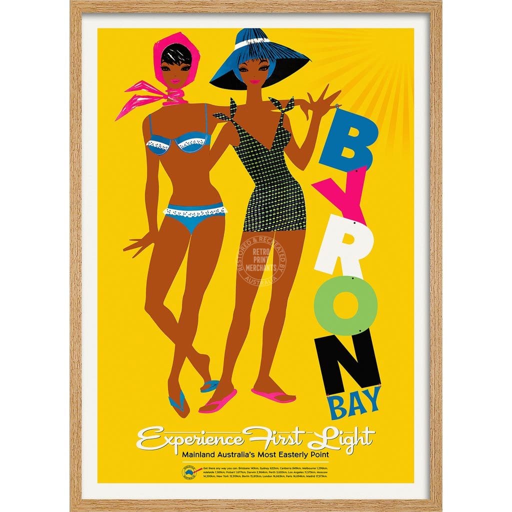 Byron Bay | Australia 422Mm X 295Mm 16.6 11.6 A3 / Natural Oak Print Art