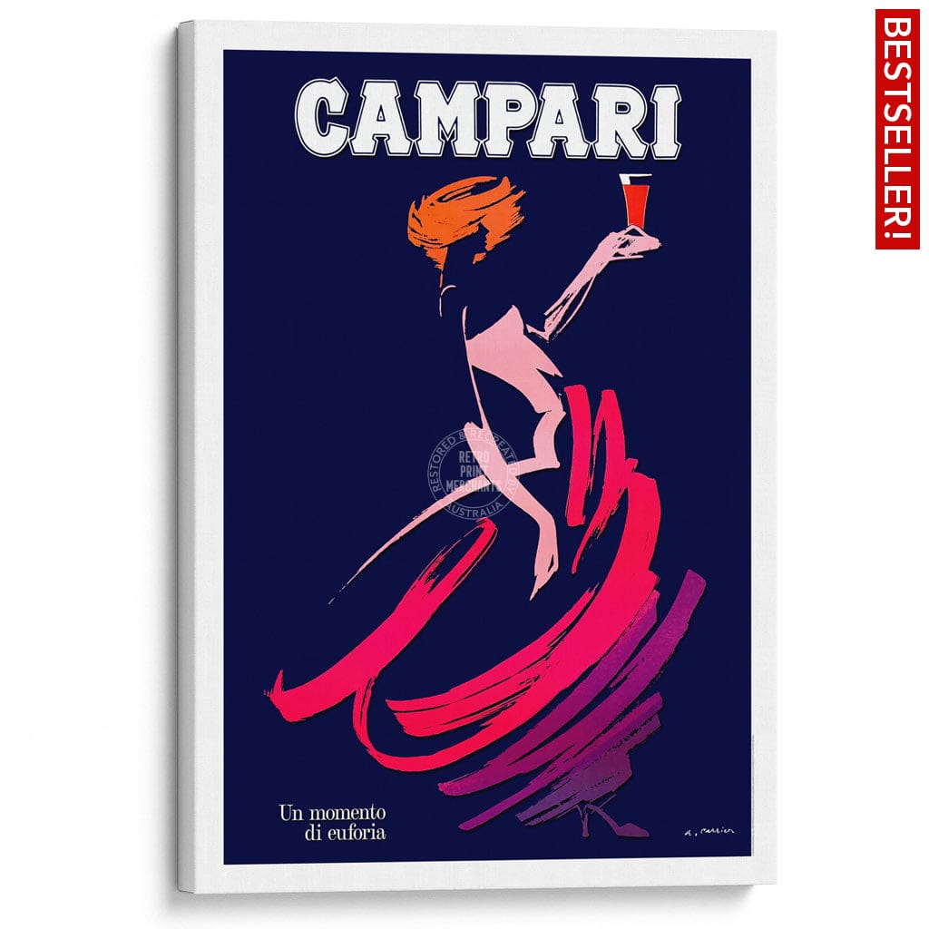 Campari Euphoria | Italy A4 210 X 297Mm 8.3 11.7 Inches / Stretched Canvas Print Art