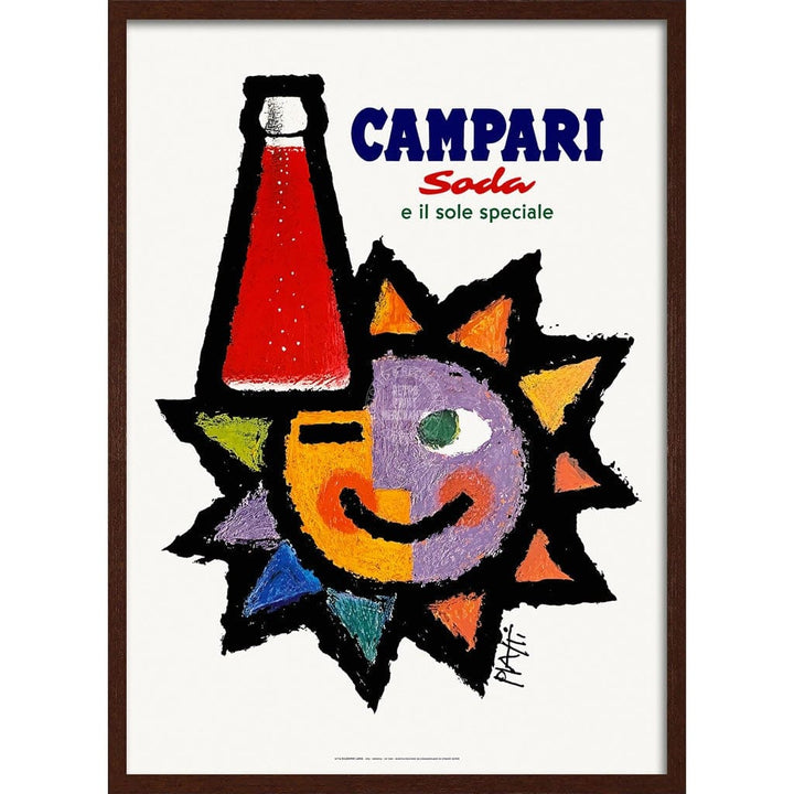 Campari Sun | Italy A3 297 X 420Mm 11.7 16.5 Inches / Framed Print - Dark Oak Timber Art