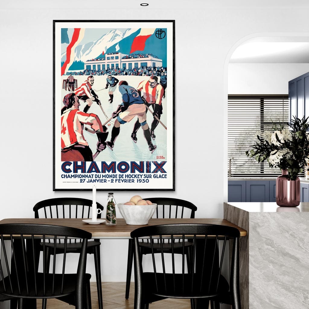 Chamonix Ice Hockey 1930 | France Print Art