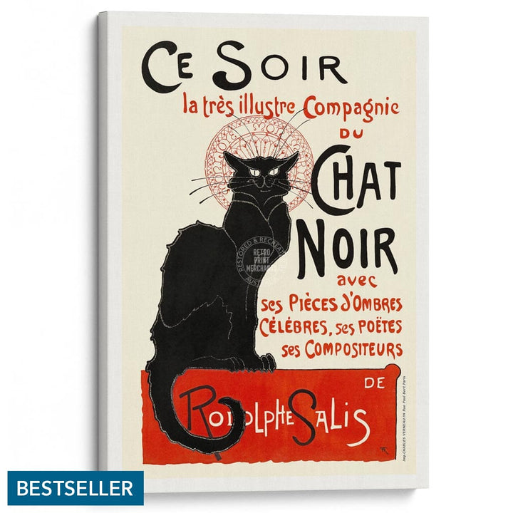 Chat Noir | France A3 297 X 420Mm 11.7 16.5 Inches / Stretched Canvas Print Art