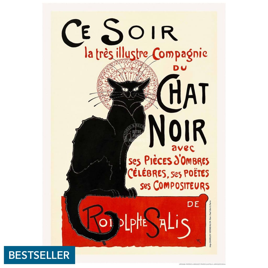 Chat Noir | France A3 297 X 420Mm 11.7 16.5 Inches / Unframed Print Art