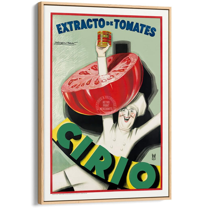 Cirio Tomato Extract 1930 | Spain A4 210 X 297Mm 8.3 11.7 Inches / Canvas Floating Frame: Natural