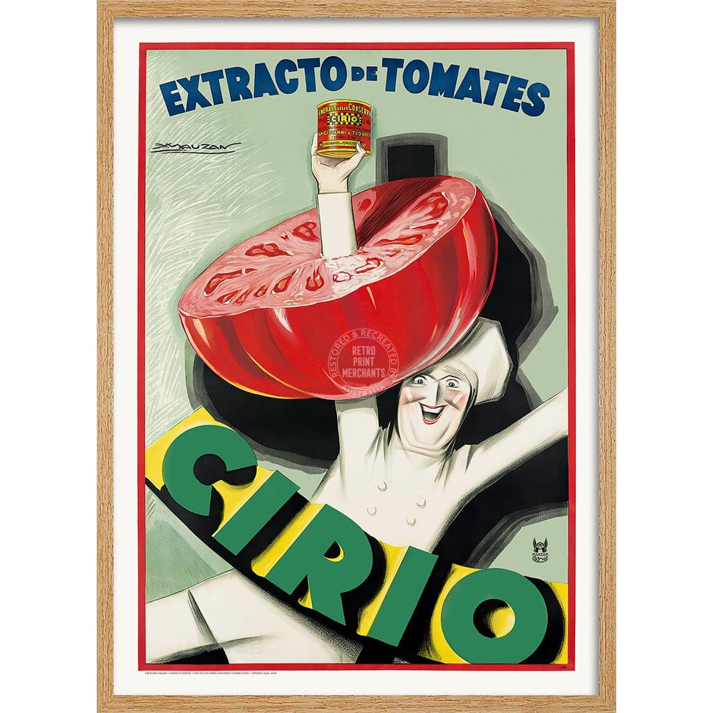 Cirio Tomato Extract 1930 | Spain A4 210 X 297Mm 8.3 11.7 Inches / Framed Print: Natural Oak Timber