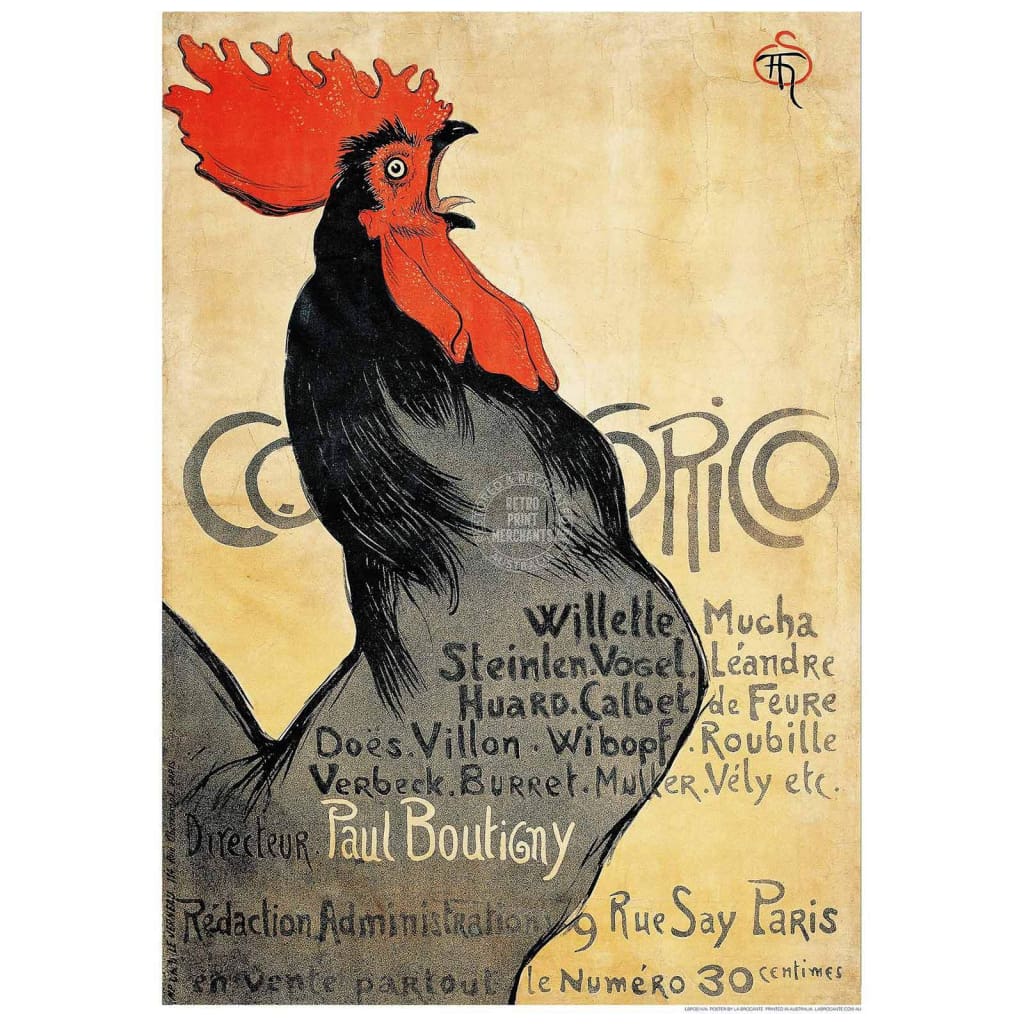 Cocorico Rooster | France 422Mm X 295Mm 16.6 11.6 A3 / Unframed Print Art