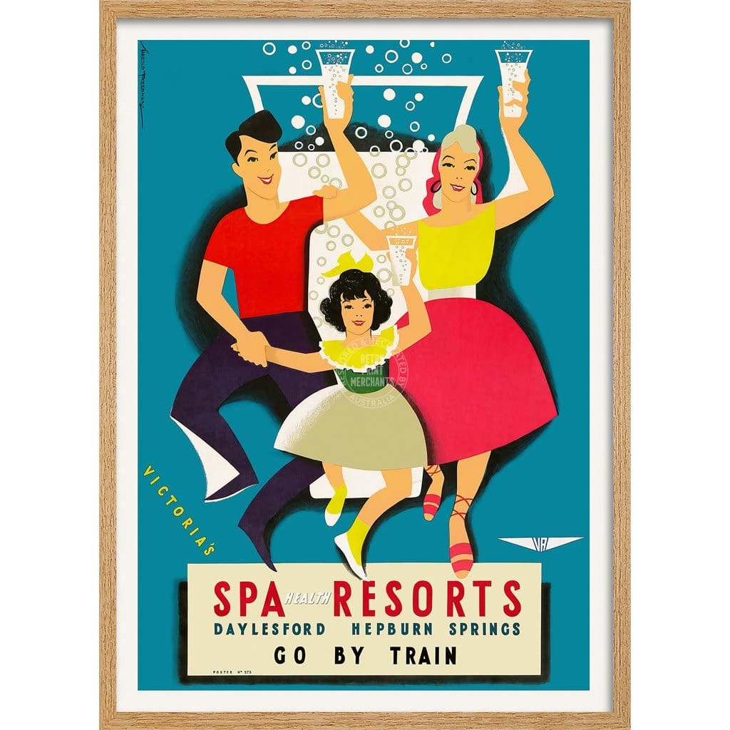 Daylesford & Hepburn Springs | Australia 422Mm X 295Mm 16.6 11.6 A3 / Natural Oak Print Art