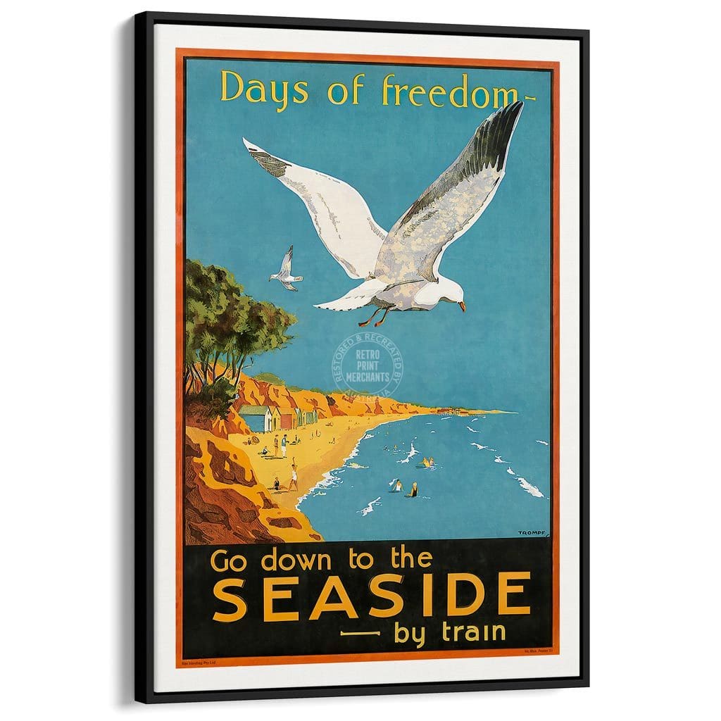 Days Of Freedom | Australia A3 297 X 420Mm 11.7 16.5 Inches / Canvas Floating Frame - Black Timber