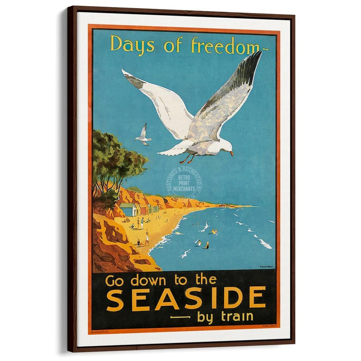 Days Of Freedom | Australia A3 297 X 420Mm 11.7 16.5 Inches / Canvas Floating Frame - Dark Oak