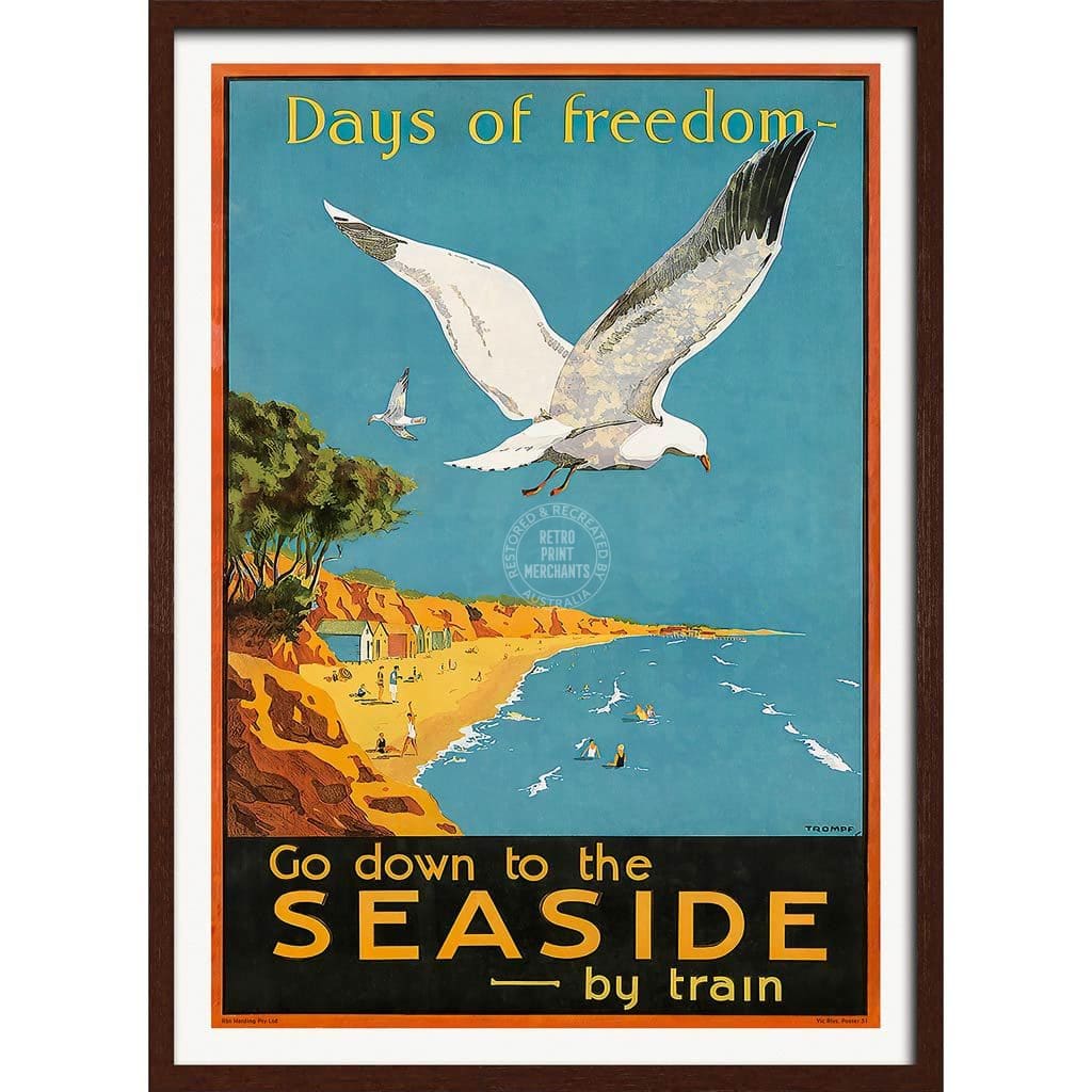 Days Of Freedom | Australia A3 297 X 420Mm 11.7 16.5 Inches / Framed Print - Dark Oak Timber Art