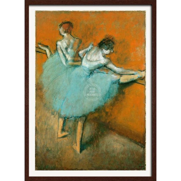 Degas Dancers At The Barre | France A3 297 X 420Mm 11.7 16.5 Inches / Framed Print - Dark Oak Timber
