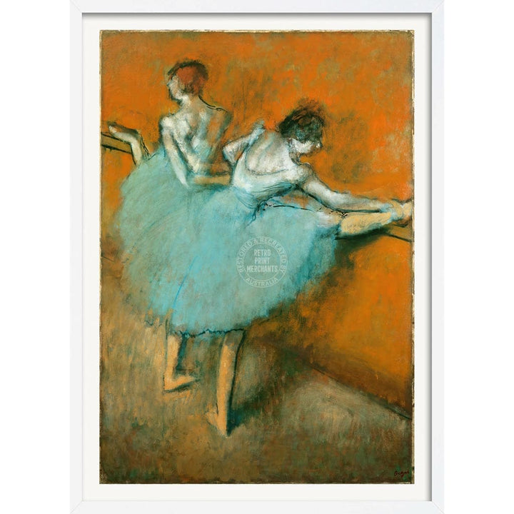Degas Dancers At The Barre | France A3 297 X 420Mm 11.7 16.5 Inches / Framed Print - White Timber