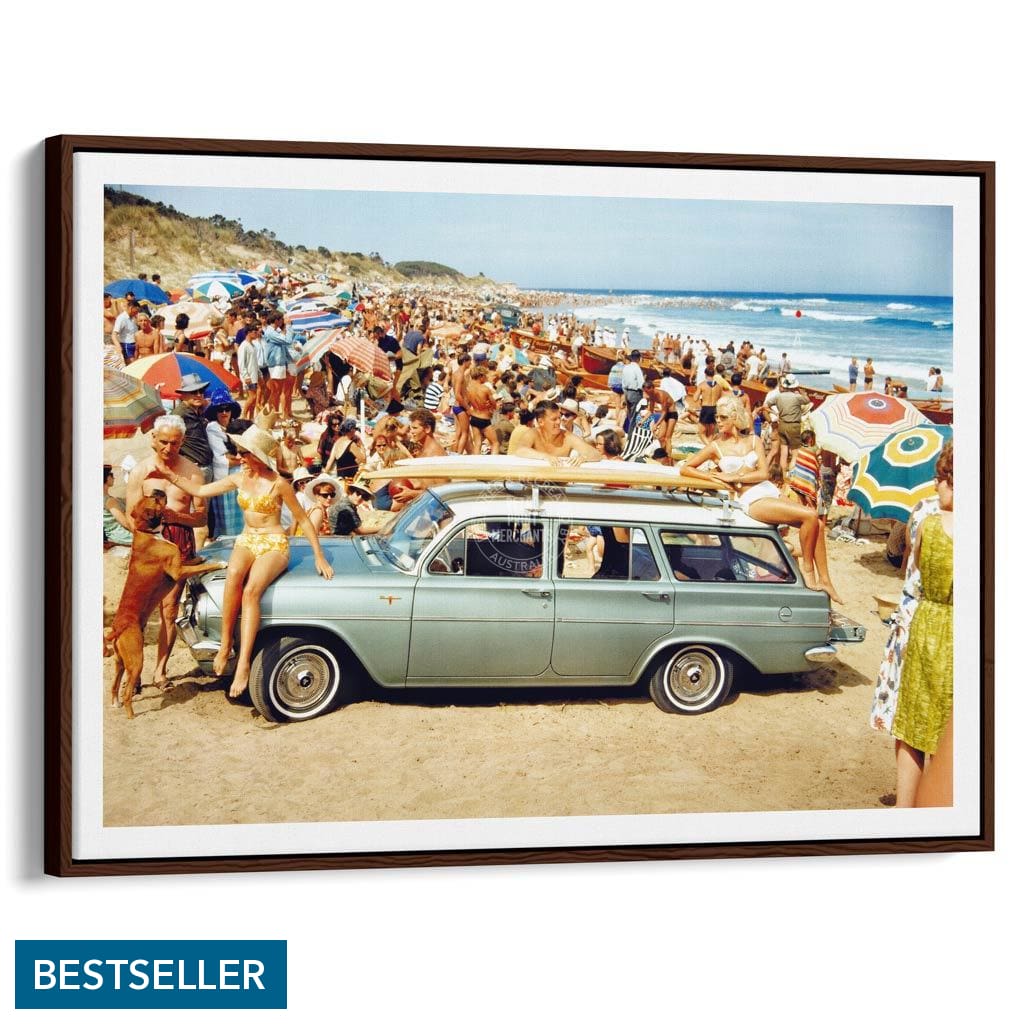 Eh Holden | Australia A3 297 X 420Mm 11.7 16.5 Inches / Canvas Floating Frame - Dark Oak Timber