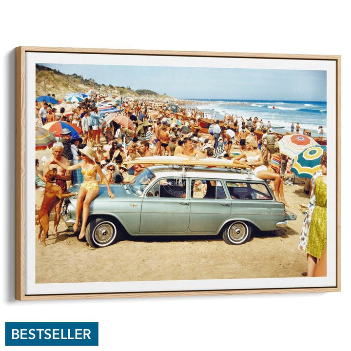 Eh Holden | Australia A3 297 X 420Mm 11.7 16.5 Inches / Canvas Floating Frame - Natural Oak Timber