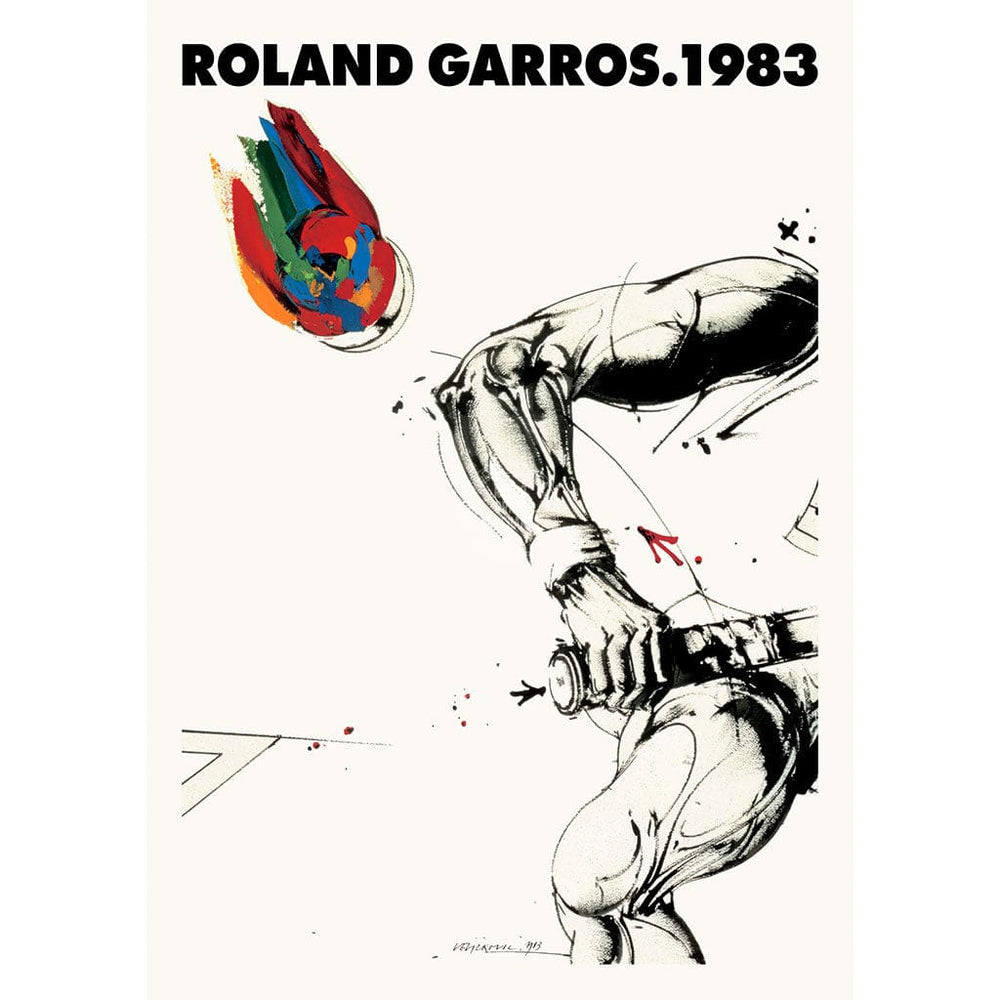 FRENCH OPEN TENNIS 1983 | FRANCE A2 | 420 x 594mm | 16.5 x 23.4 inches / Unframed Print Print Art