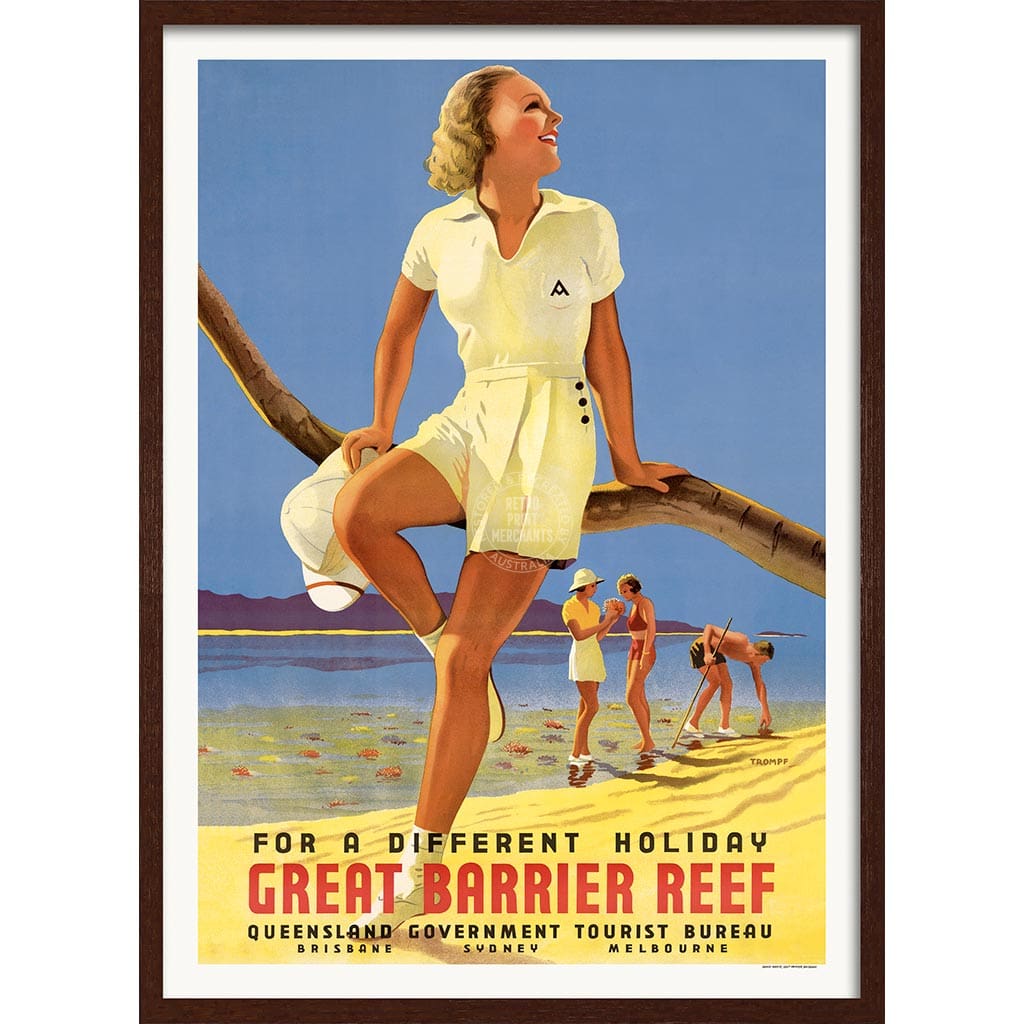 GREAT BARRIER REEF HOLIDAY | AUSTRALIA A3 | 297 x 420mm | 11.7 x 16.5 inches / Framed Print: Chocolate Oak Timber Print