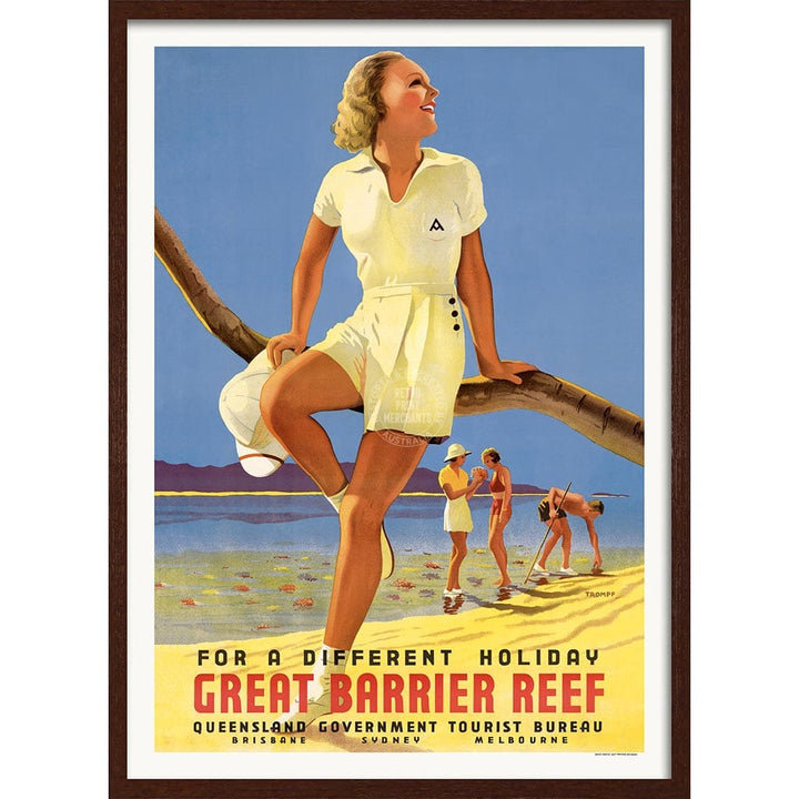 GREAT BARRIER REEF HOLIDAY | AUSTRALIA A3 | 297 x 420mm | 11.7 x 16.5 inches / Framed Print: Chocolate Oak Timber Print