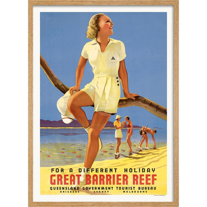 GREAT BARRIER REEF HOLIDAY | AUSTRALIA A3 | 297 x 420mm | 11.7 x 16.5 inches / Framed Print: Natural Oak Timber Print