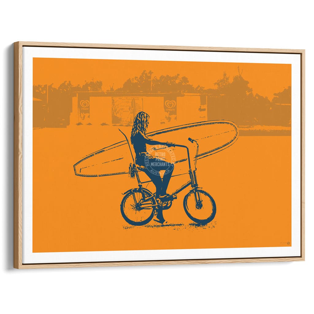 Grom Dragster | Australia A3 297 X 420Mm 11.7 16.5 Inches / Canvas Floating Frame - Natural Oak