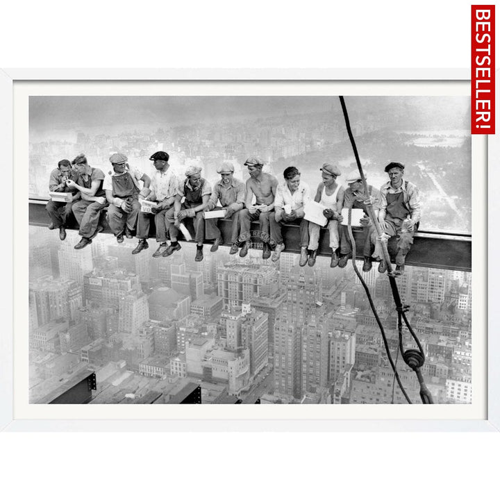 Lunch Atop A Skyscraper | Usa A3 297 X 420Mm 11.7 16.5 Inches / Framed Print - White Timber Art