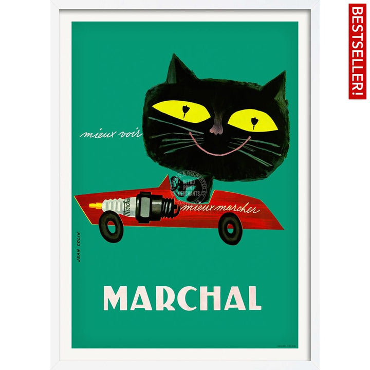 Marchal Cat | France A3 297 X 420Mm 11.7 16.5 Inches / Framed Print - White Timber Art